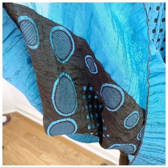 MAX STUDIO Smocked Strapless Blue/Black OS Dress - Picture 9 of 14